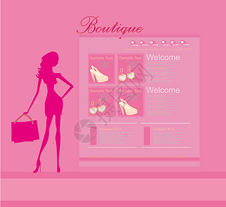 网站模板  时装购物导航电脑坡度编辑女孩菜单女士标签互联网温泉图片