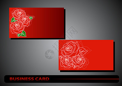 名片名卡广告空白红色玫瑰办公室创造力横幅花朵粉色商业图片