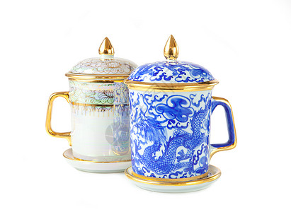 中国茶杯食物装饰品咖啡制品厨房蓝色艺术纪念品礼物杯子图片