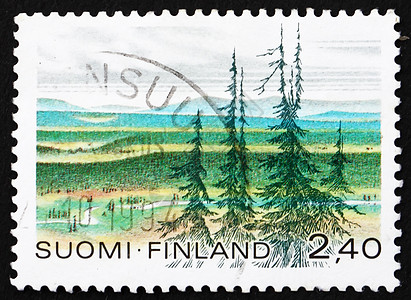 芬兰邮戳 1988国家公园图片