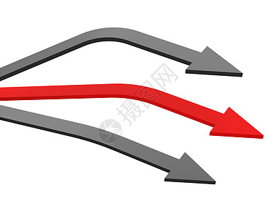 灰箭头和红箭头人群优胜者线条优势电脑渲染速度商业红色灰色图片