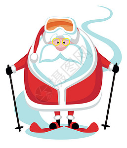 卡通圣诞老人眼镜祖父新年照明戏服雪花帽子季节手套卡片图片