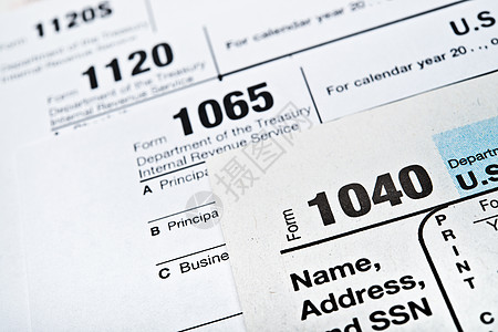 美国所得税申报表1040 1065 1120商业季节文档图表储蓄利润退款会计时间法律图片