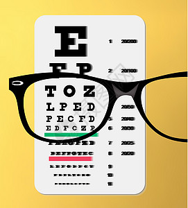 眼睛悬浮图上的眼镜尺寸物理功能考试专业人员医疗心理测试图表锐度图片
