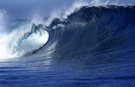 波浪崩溃蓝色海浪风景天气卷曲图片