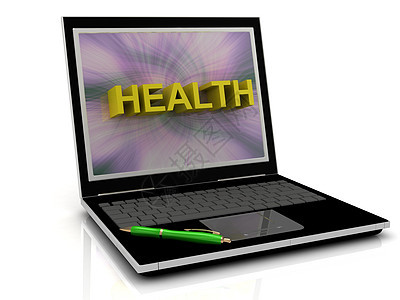 笔记本电脑屏幕上的健康信息图片