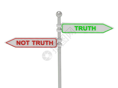 带有红色“ NOT TRTH” 和绿色“ TRUTH” 的符号图片