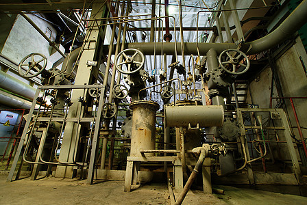 工业区 钢铁管道 阀门和梯子化学品商业弯头螺栓金属机器工程师工具工业燃料图片