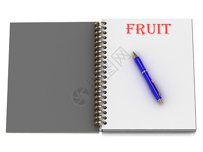 笔记本页上的FRUIT字词图片