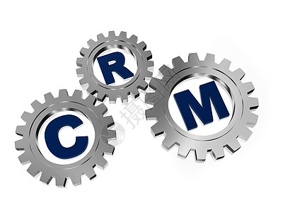 银灰色齿轮的客户关系管理(CRM)背景图片