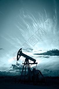 泵式插头日落石油勘探油田机器矿业工业极光天空燃料图片