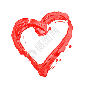 心动画外框艺术卡片红色印迹绘画展示浪漫礼物草图白色背景图片