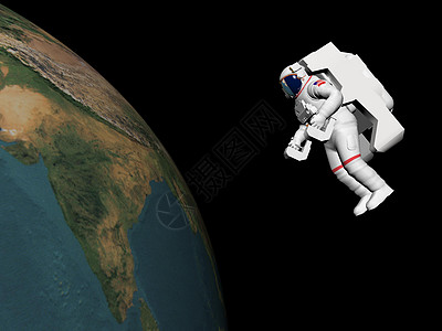 宇宙宇航员看地球  3D转化天文学探险家世界插图科学行星勘探海洋单元宇航服图片
