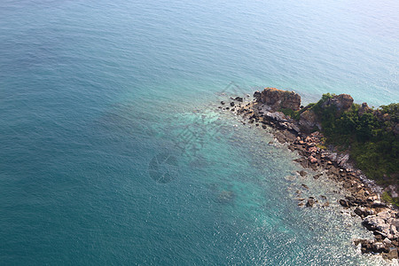 高角观泰国惊人的海景 广受欢迎的沙滩旅游海岸线假期场景爬坡地平线天堂季节蓝色岩石图片