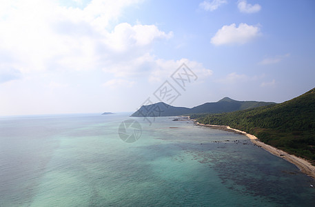 高角观泰国惊人的海景 广受欢迎的沙滩爬坡季节海滩地平线风景海岸线气候海浪假期蓝色图片