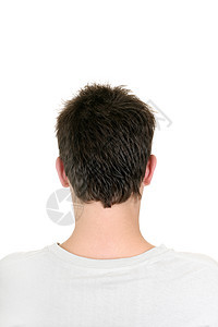 头后部背部男性后脑勺脖子男人头发工作室男生白色衬衫图片
