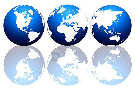 一组地球环海洋镜子纬度全球半球阴影地球行星世界图片