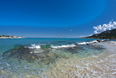 法国科西卡海岸水晶水域爬坡墙纸帆船蓝色航行游艇晴天太阳旅行运动图片