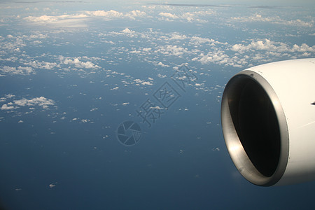 祝你旅途愉快假期地平线全景蓝天背景飞机蓝色天线空气图片