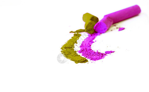 粉笔蜡笔维塔橄榄色柿子绘画人行道白垩紫色背景图片