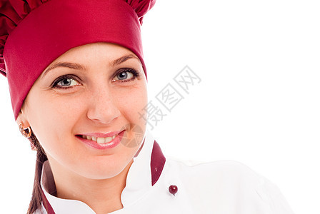成功主厨微笑餐厅工作食物职业女士帽子鞭子围裙烹饪图片