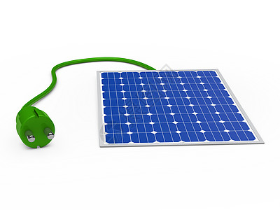 3d 配绿色插件的太阳能电池板图片