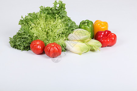 孤立的蔬菜商业红色食品厨房花园菊苣绿色胡椒沙拉活力图片