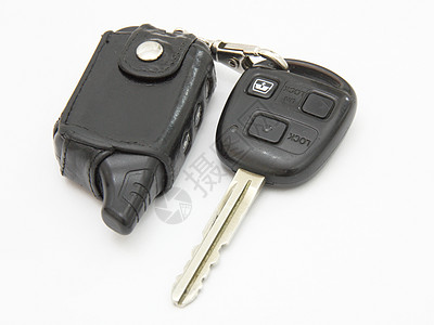 汽车键 白色背景上孤立的物体工具金属饰品控制技术电子安全钥匙塑料芯片图片