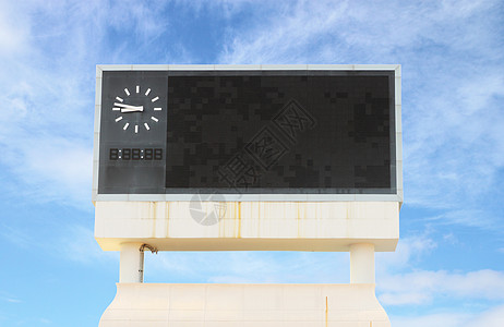 足球体育场的得分比分板团队运动分数天空屏幕时间竞技场邮政展示字母图片