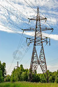 高压电线基础设施天空电力森林技术草地植物活力电缆电压图片