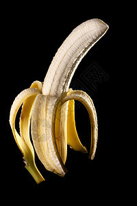 剥皮香蕉情调黄色皮肤热带食物黑色营养饮食水果异国图片