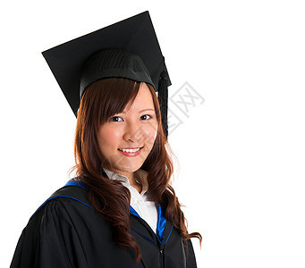 大学生大学微笑长袍成就女性学习成功快乐学生文凭图片