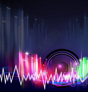 音乐背景设计技术高科技音频海浪摘要扬声器均衡器电子创造力声波图片