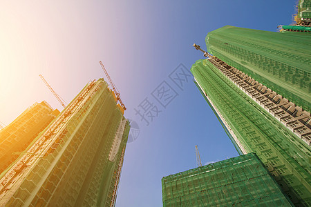香港阳光照照照的建筑工地图片