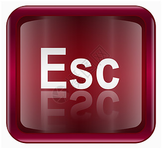 Esc 图标暗红 在白色背景上孤立图片