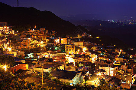 秋养肺台湾深夜的乡丰村爬坡怀旧旅行城市地标村庄背景