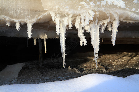 冰柱天气尖刺白色小路季节剪裁城市绘画水晶冻结图片