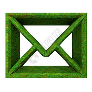 草(3d)中的信封电子邮件符号图片