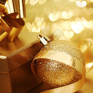 金金色圣诞魔法庆典团体金子丝带灯泡乐趣装饰装饰品风格背景图片