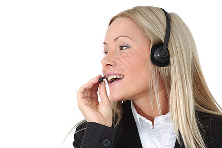 商业妇女接待员麦克风办公室帮助耳机电话商务技术工作人士图片