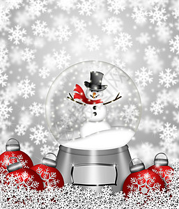 雪球雪人和圣诞树团图片