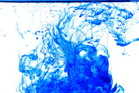 蓝色墨水滴水滴颜色化学液体漩涡颜料背景图片