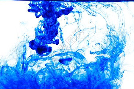 蓝色墨水滴水滴化学液体漩涡颜色颜料背景图片