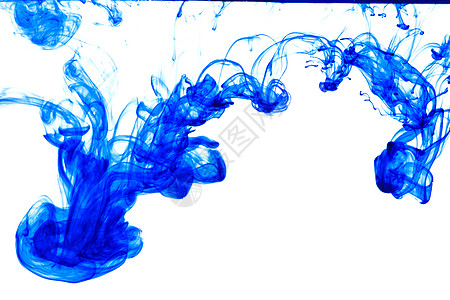 蓝色墨水滴水滴化学颜色漩涡液体颜料图片