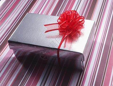 现 时喜悦公众生日礼物圣诞礼物红色礼物生日丝带包装纸条纹图片