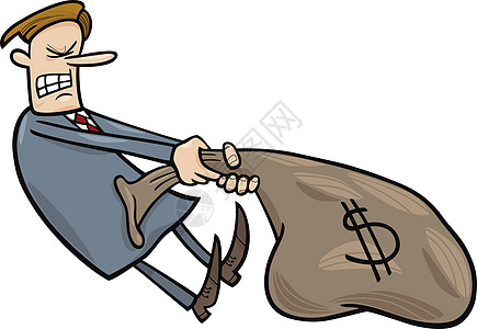 商务人士拖着一袋美元金融商业套装办公室经济现金领带货币人士解雇图片
