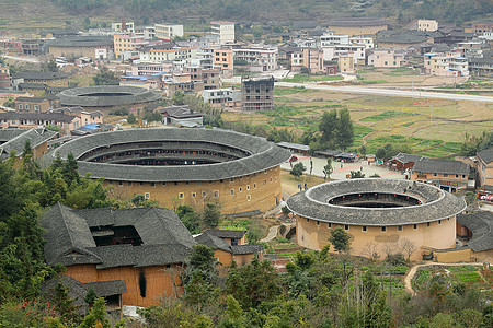 中国福建图卢 旧建筑概况中心桌面村庄土楼地球家庭砖块寺庙世界文化图片