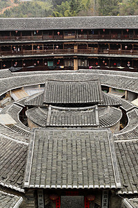 福建图卢中国特殊建筑历史性文化艺术遗产地球世界家庭土壤砖块房子图片