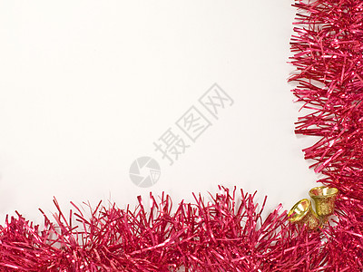 金色圣诞钟和红装饰背景图片