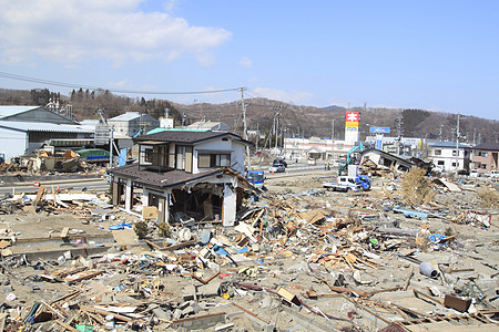 东日本大地震事件海啸悲哀灾难力量损害碰撞图片